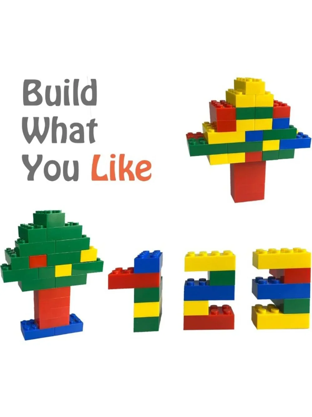200-Piece Classic Building Bricks Set - Colorful Red, Yellow, Blue, Green Blocks